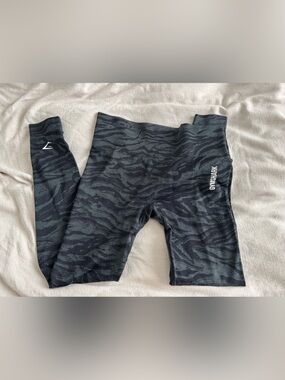 Gymshark Black Zebra Print Scrunch Leggings
